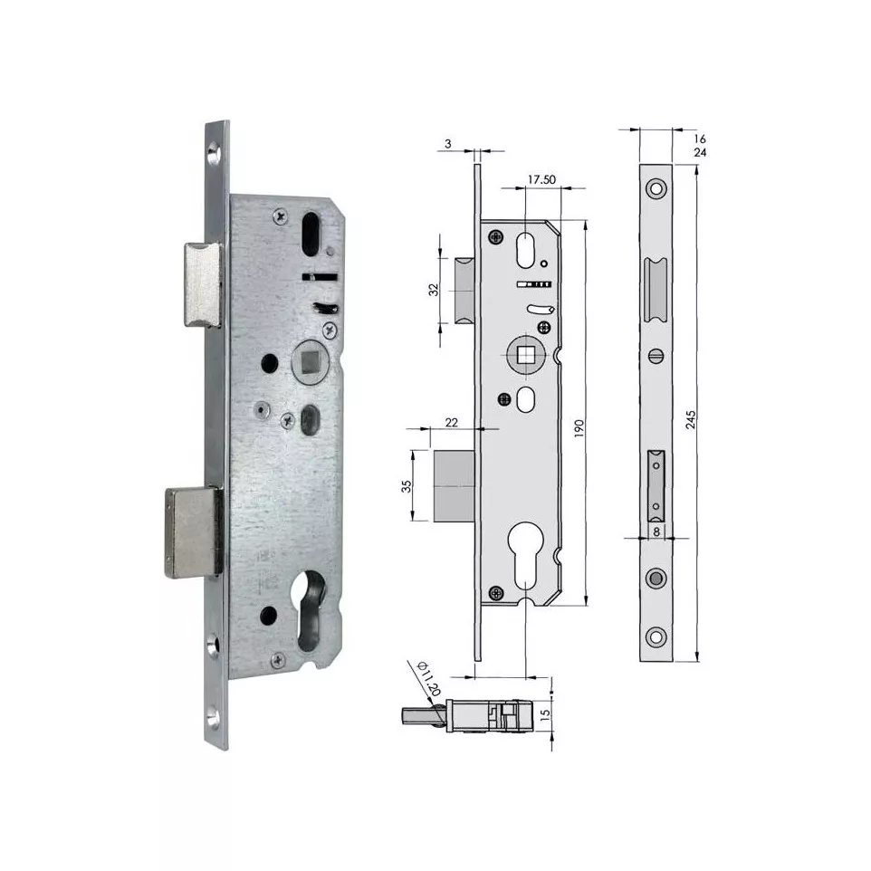 DMS 1049 PZ 45/92mm Mortise Lock with...