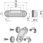 Adjustable Strike Plate -8 to +4 mm White CISA for Aluminum Doors / pc