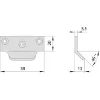 CISA Fixed Grey Strike Plate for Rebated Aluminum Doors (ideal for double doors with door closer and door selector)
