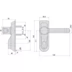 CISA Anti-Vandal Exterior Handle Set with Lever Grey (with Half Cylinder) / pc