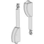 CISA Fast White Top and Bottom Locking Kit with Vertical Bolts per piece