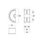 Bouton cuvette n°317 laiton poli / pce