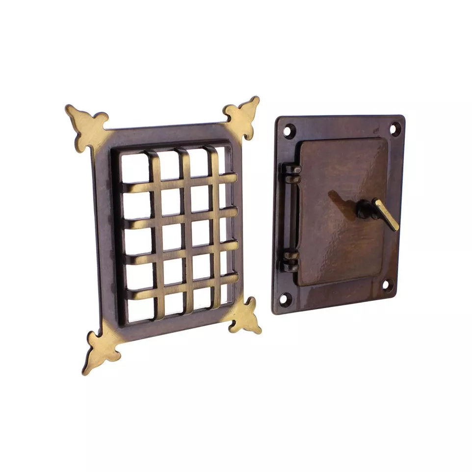 Judas bronze + portillon 105x120mm / pce