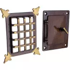 Bronze Door Viewer with Access Hatch 105x120mm per piece