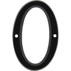 Chiffre de maison '0' aluminium noir 95mm / pce