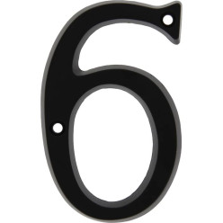 Chiffre de maison '6' ou '9' aluminium noir 95mm / pce