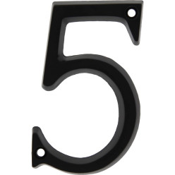 Chiffre de maison '5' aluminium noir 95mm / pce