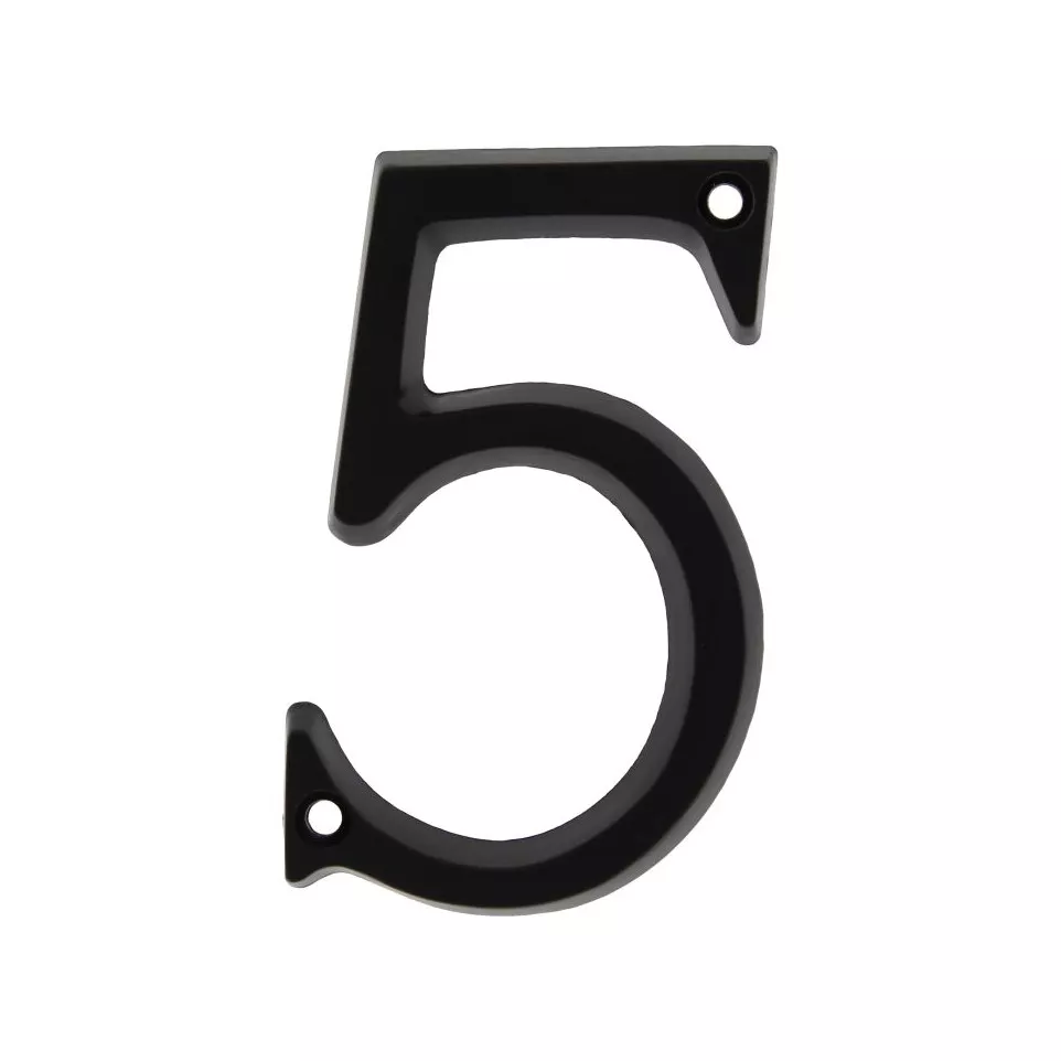 Chiffre de maison '5' aluminium noir...
