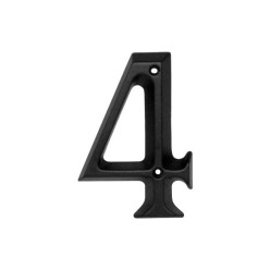 Chiffre de maison '4' aluminium noir 95mm / pce