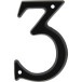 Chiffre de maison '3' aluminium noir 95mm / pce