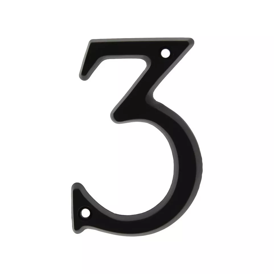 Chiffre de maison '3' aluminium noir...