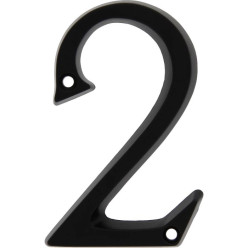 Chiffre de maison '2' aluminium noir 95mm / pce