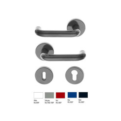 Paire de poignées nylon renforcée 20mm avec rosaces vert / pce