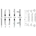HEWI Double Fixing Bracket BA5.2 45° Thickness 48-53mm Wood PVC Aluminium / 2pcs