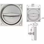 Komgreep van zilver geanodiseerd aluminium (vrouwelijk deel) / pce
