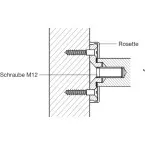 Bevestiging ES 30.100.00 - Set van 2 roestvrijstalen rozetten voor trekstangen Ø30mm / pce