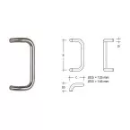 Tirant  de  porte contrecoudé  ES30.300gk Ø30 b=300mm inox / pce