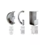 Cuvettes inox pour coulissants bois ou Sekurit demi-rond 40mm / pce