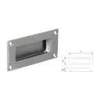 Cuvette rectangle intérieur carré en inox / pce