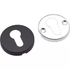 Pair of Round PZ Door Escutcheons, Home+ Series, Black Lacquered / pc