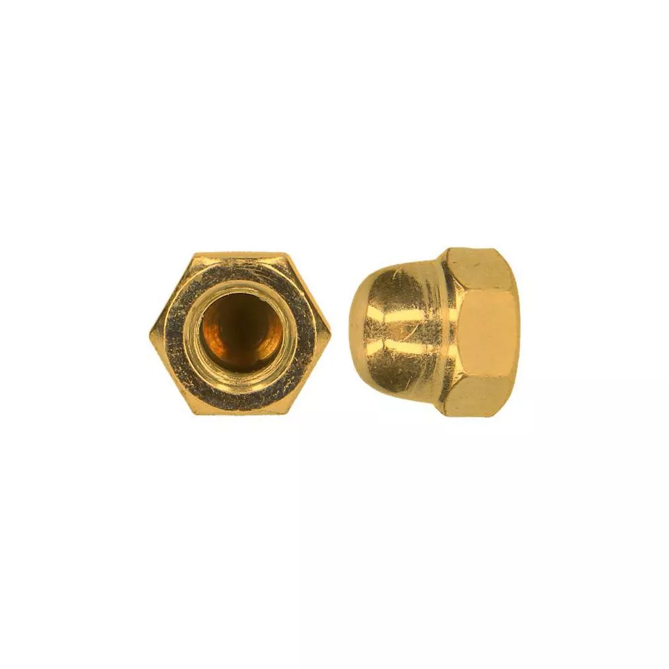 Brass Hexagon Domed Cap Nut DIN 1587...