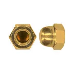 Brass Hexagon Domed Cap Nut DIN 1587 M18 / 50 pieces