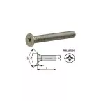 Gefreesde metaalschroef in inox A2 DIN 965H Ø5x60mm / 200pce