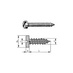 Vis parker inox A2 tête cylindrique fendue DIN 7971 Ø4,8x50mm / 100pce