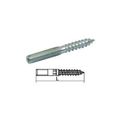 Zinc-Plated Steel Wood and Metric Thread Stud M8 x 80mm Pack of 100