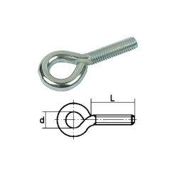 Zinc Plated Steel Metric Eye Bolt M10 x 80mm Pack of 50