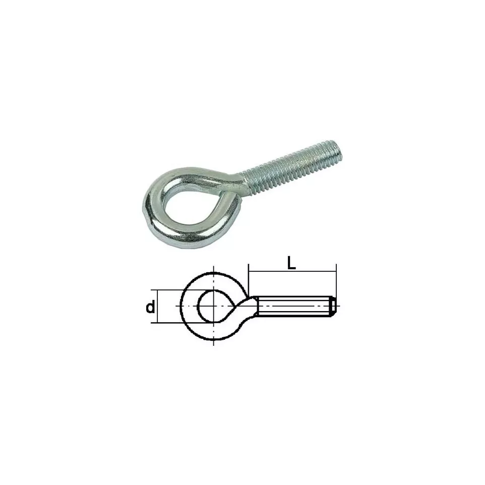 Zinc-Plated Steel Metric Eye Screw...