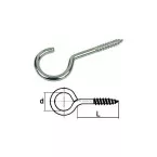 Zinc-Plated Steel Cabinet Hook Ø6x60mm / 100 pieces