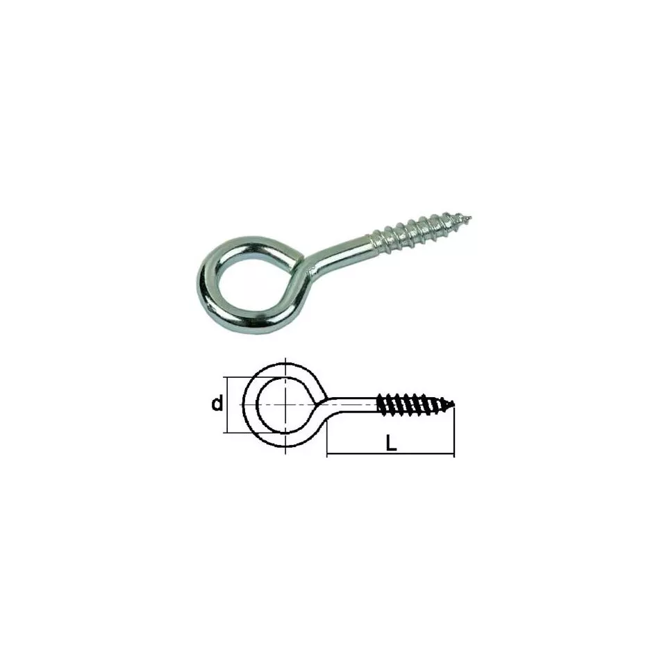 Zinc Plated Steel Screw Eye Hooks...