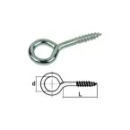 Zinc-Plated Steel Screw Eye Hooks Ø5.25x40x20mm / 100pcs