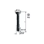 Self-Drilling Countersunk Reinforcement Screws 3532 for PVC Profile 3.9x19mm Bichromated / 1800pcs