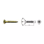Houtschroef messing verzonken kop met kruisgleuf (PZ1) DIN 7997 Ø3x25mm / 200pce