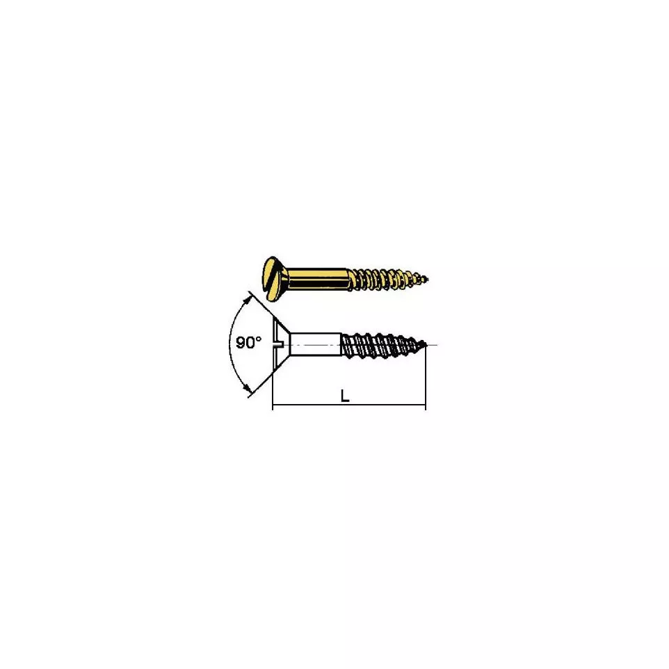 Brass Countersunk Slotted Wood Screws...