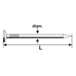 Stalen spijkers met platte kop Ø3,5x65mm / 5kg