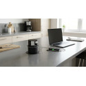 Prise à encastrer pour plan de travail Push-GIRO Ø100mm 3 prises + USB A + USB C noir / pce
