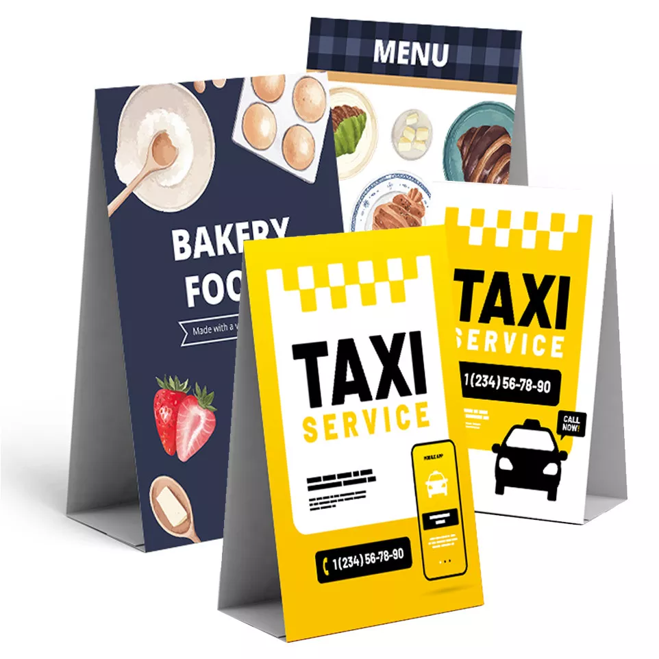 Table tents 9,8 x 16,2 cm