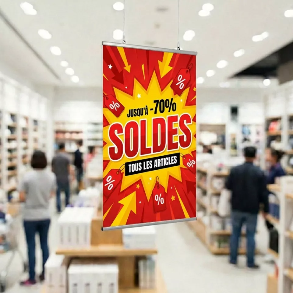 Suspended kakemono PVC