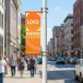 Street lamp banner