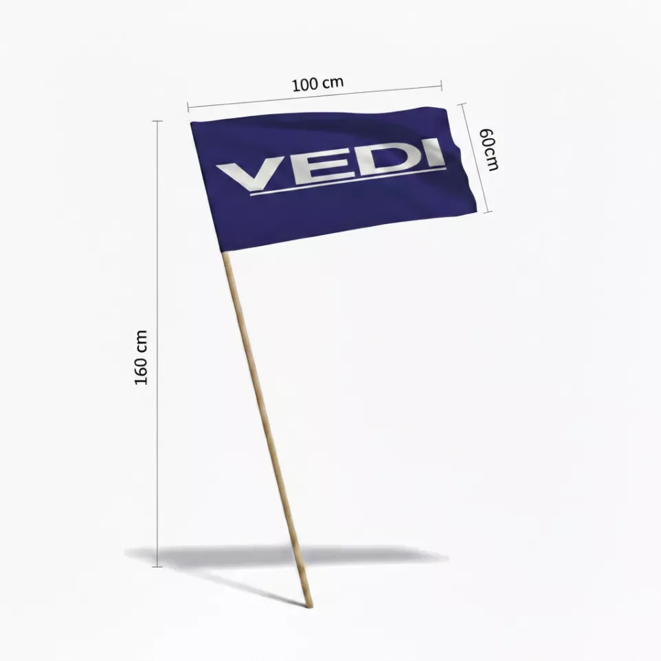 Drapeau à main sur hampe
