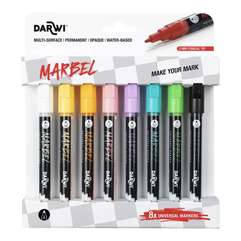 Marbel set 8 univers-.markers 2 mm...