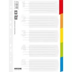 OFFICE products intercalaires, A4, carton, 11 trous, couleurs assorties, 5 onglets