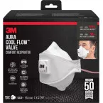 3M Aura 9332+ Comfort Cool Flow Respirator Mask FFP3 with Valve Pack of 10