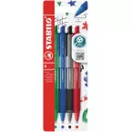 STABILO Pointball colorful stylo bille, pointe moyenne, étui de 4 pièces, assorti