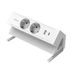 Fellowes Power Desk 2 Desktop Power Socket 2 Outlets + 1 x USB-A + 1 x USB-C White Netherlands Version