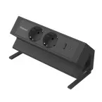 Fellowes Power Desk 2 Desktop Power Socket 2 Outlets + 1 x USB-A + 1 x USB-C Black Netherlands Version