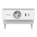 Fellowes douille Power Desk, 1 prise + 1 x USB-A + 1 x USB-C, blanc, pour la Belgique